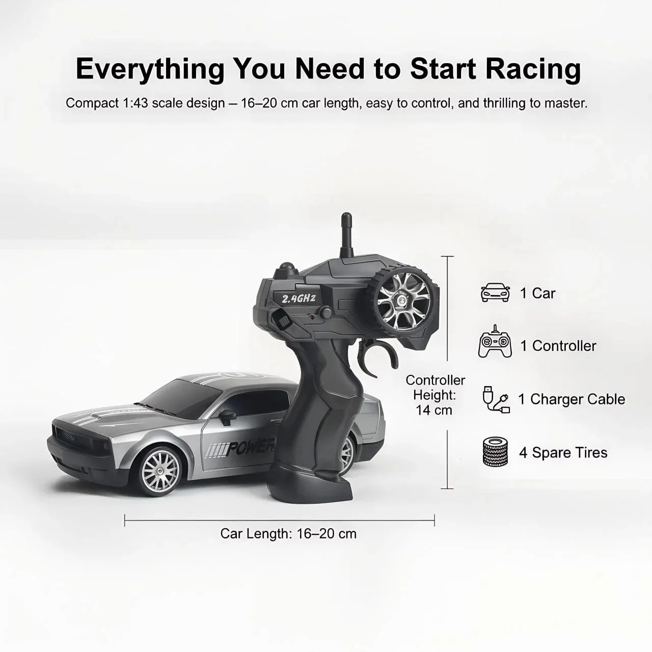 PowerDrift Remote Control Drift Car – 2.4GHz Controller - Image 2