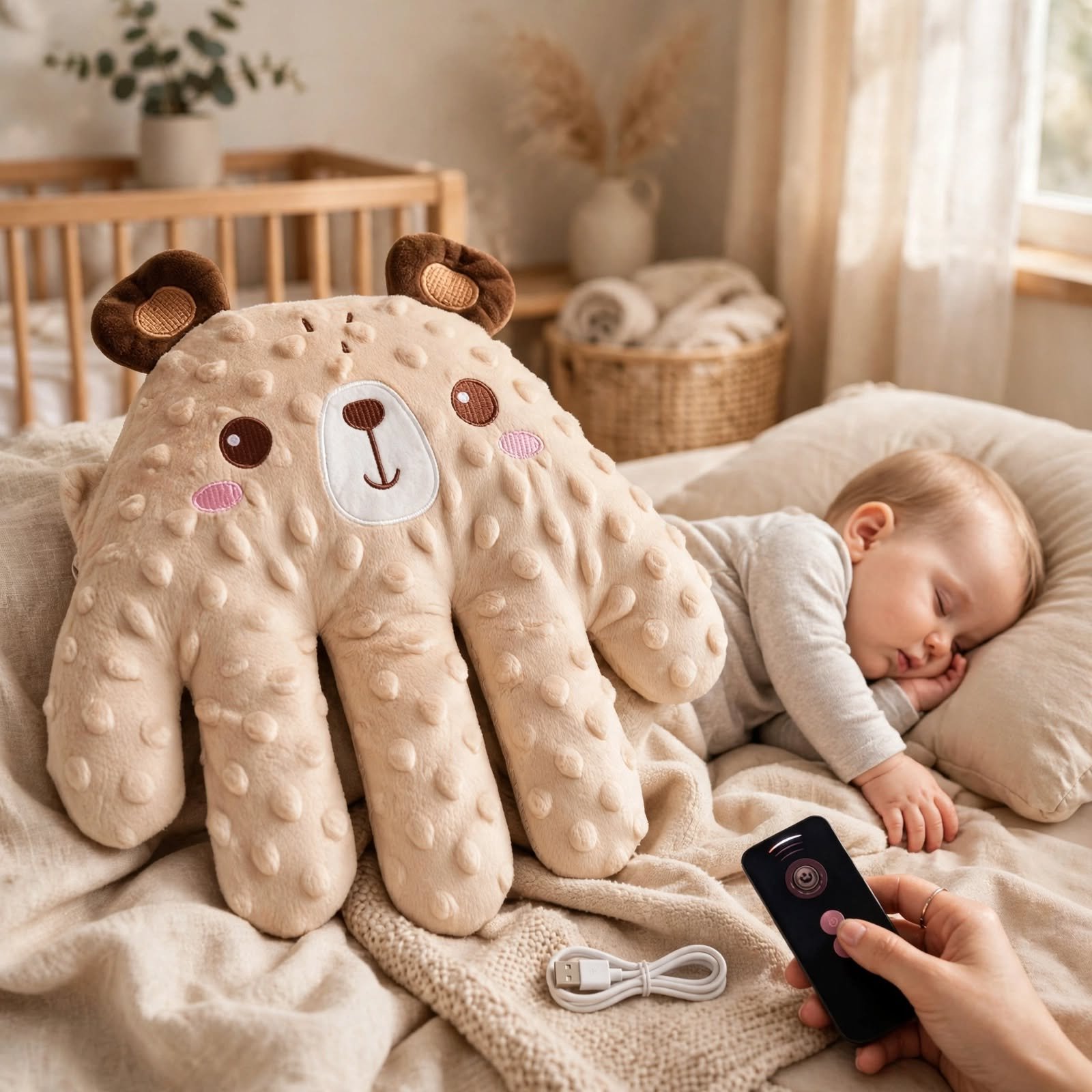 Remote-Controlled Baby Patter Hand Pillow