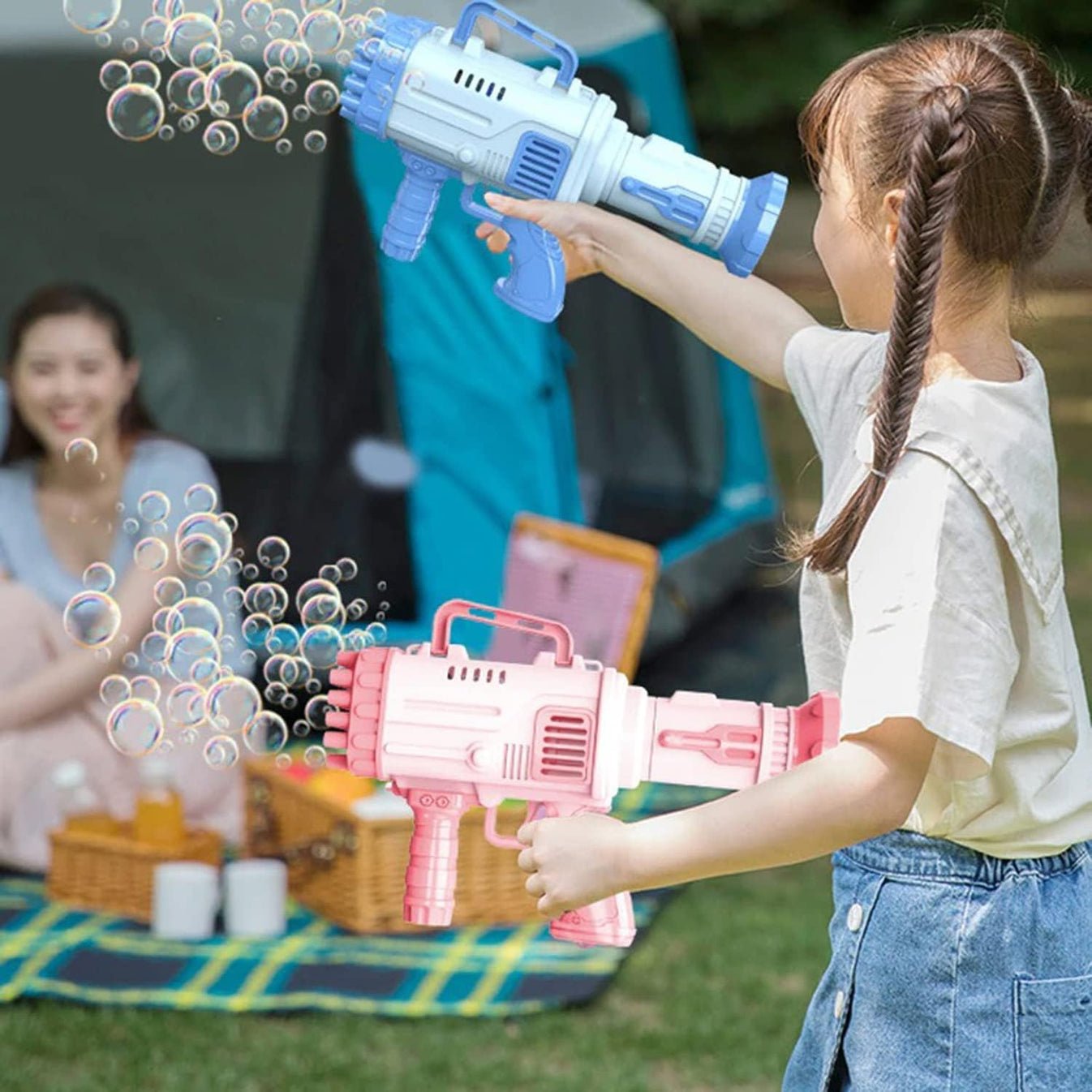 Rocket Launcher Soap Bubble Machine Toy - Outdoor Bubble Fun - Image 3