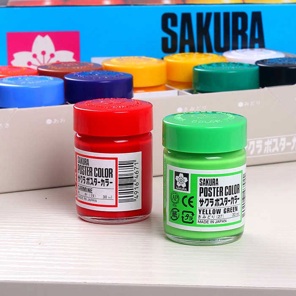 Sakura Poster Colour Paints - 12 Color Set - Image 3