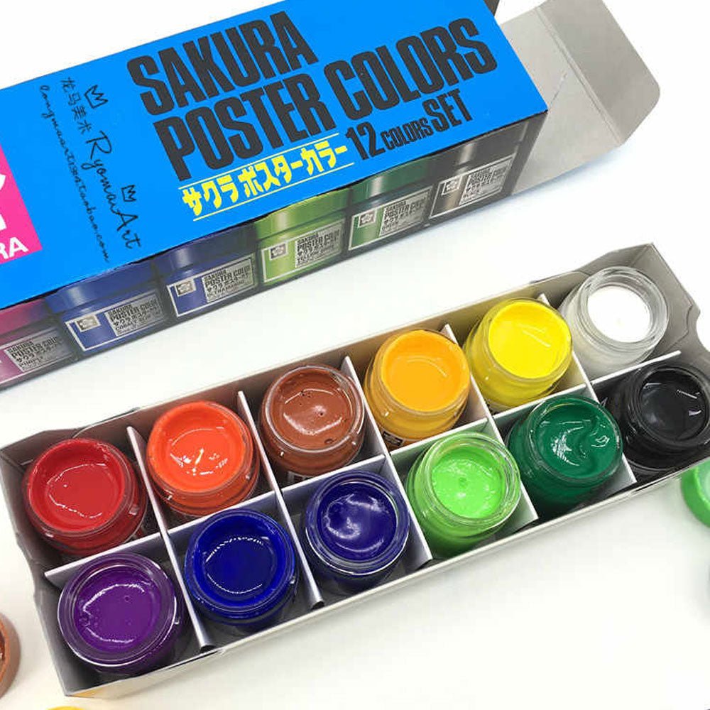 Sakura Poster Colour Paints - 12 Color Set