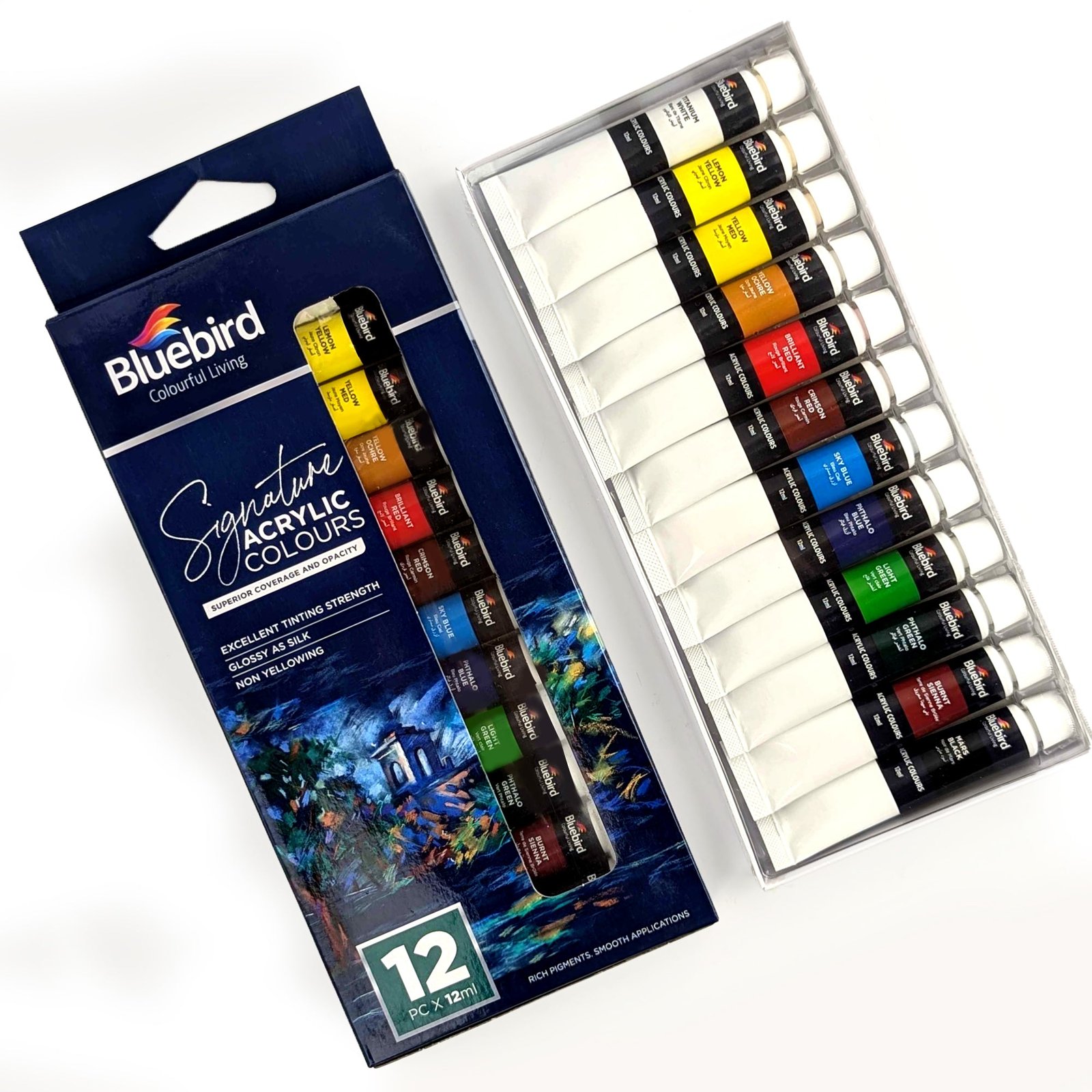 Signature Acrylic Paint - Set of 12 x 12ml Tubes - Art & Painting Projects