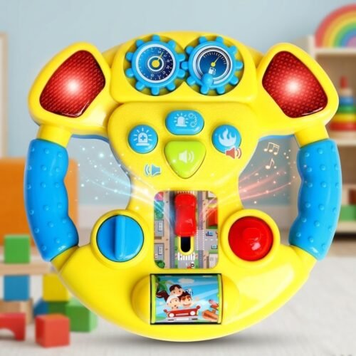 Mini Interactive Steering Wheel Toy with Lights & Sounds