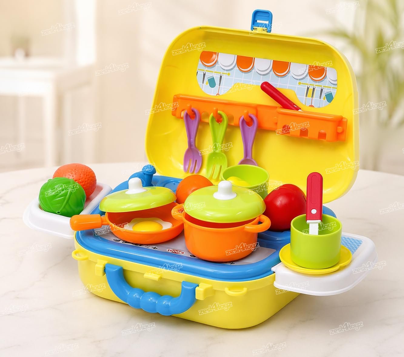 Suitcase Toy Kitchen Play Set – 22 Pieces