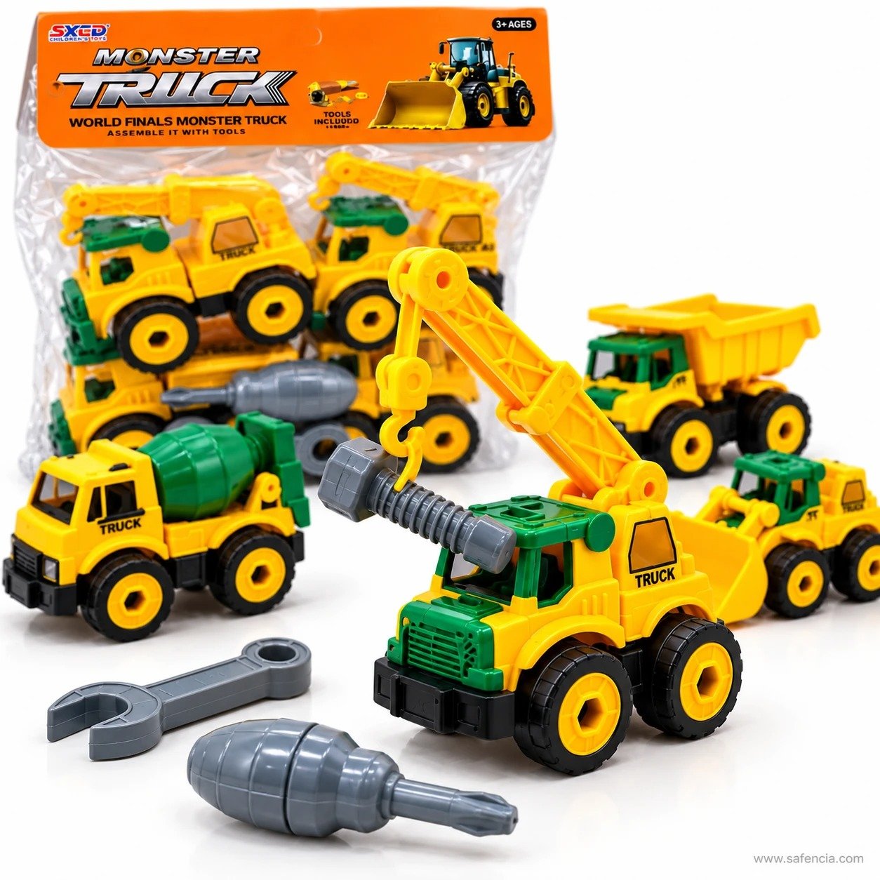 Take-Apart Construction Truck Set – 4 Vehicles with Tools - Image 3