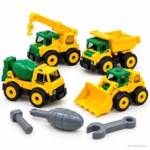 Take-Apart Construction Truck Set – 4 Vehicles with Tools