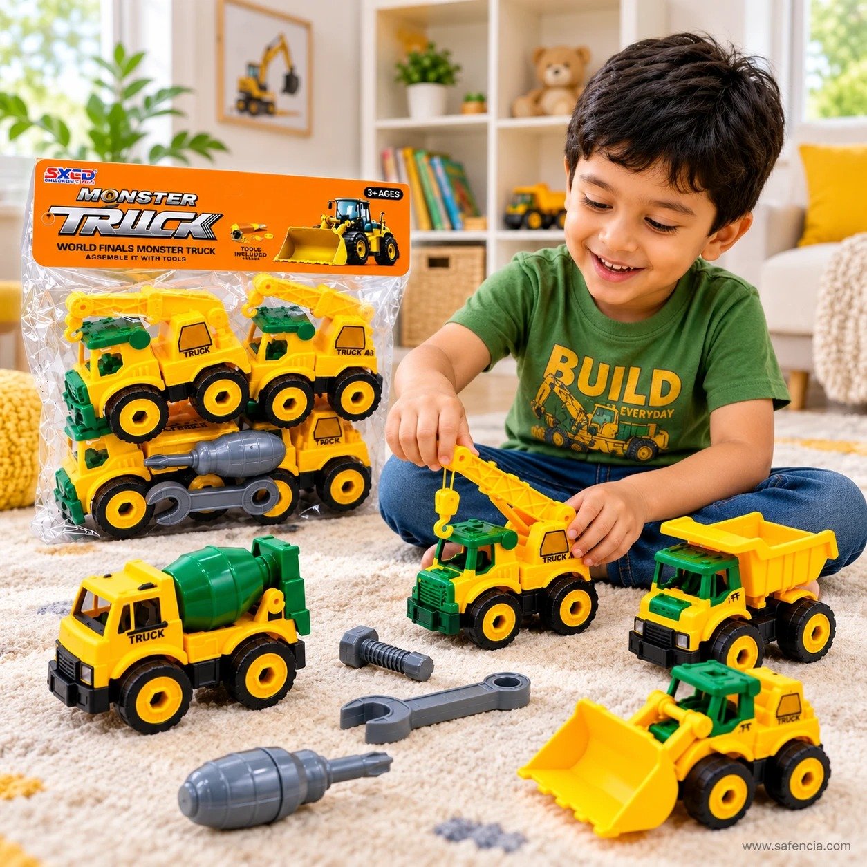 Take-Apart Construction Truck Set – 4 Vehicles with Tools - Image 6