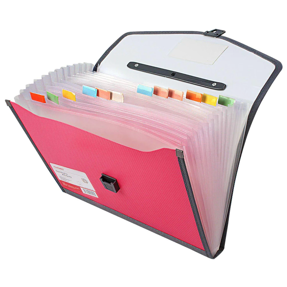 Tranbo KF12B FC 13 Pockets Expanding File with Handle - School & Office Paperwork - Image 2