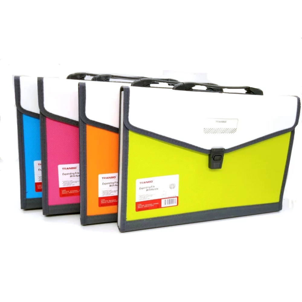 Tranbo KF12B FC 13 Pockets Expanding File with Handle - School & Office Paperwork