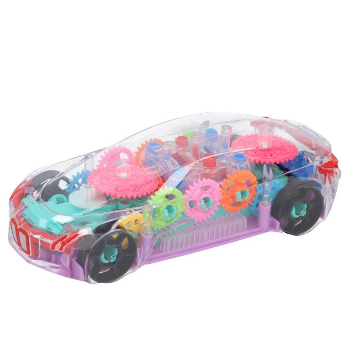 Transparent Racing Toy Car with Flashing Lights - Image 3