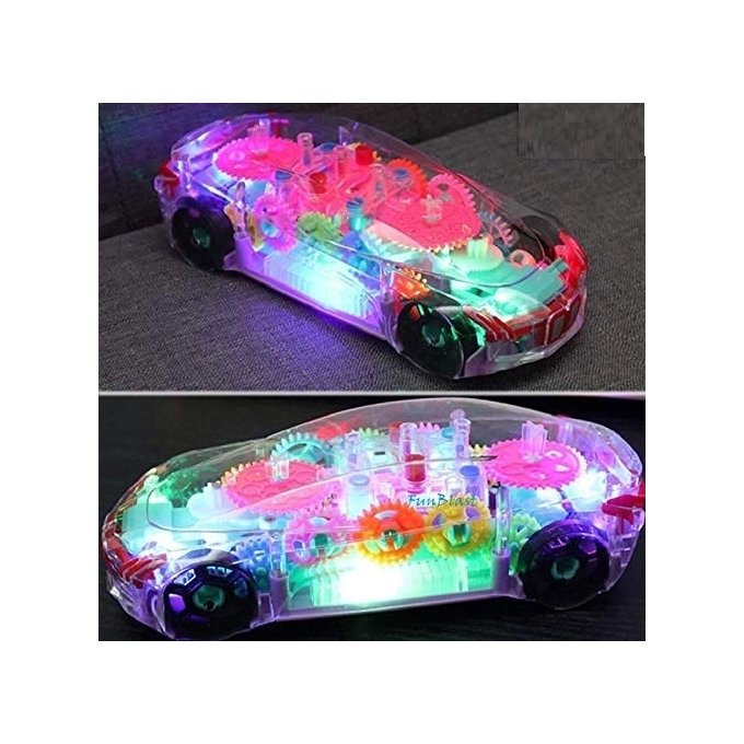 Transparent Racing Toy Car with Flashing Lights - Image 4