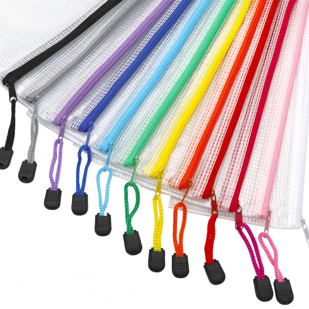 Transparent Exam Pencil Pouch Clear PVC & Mesh Zipper Pencil Pen Stationary Case For Students - Visible Stationery Storage - Image 2