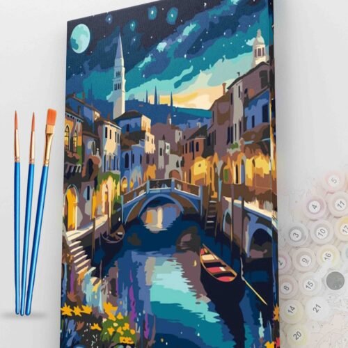 Paint with Gemz Romantic Canal Paint by Numbers Kit – 40 × 50 cm