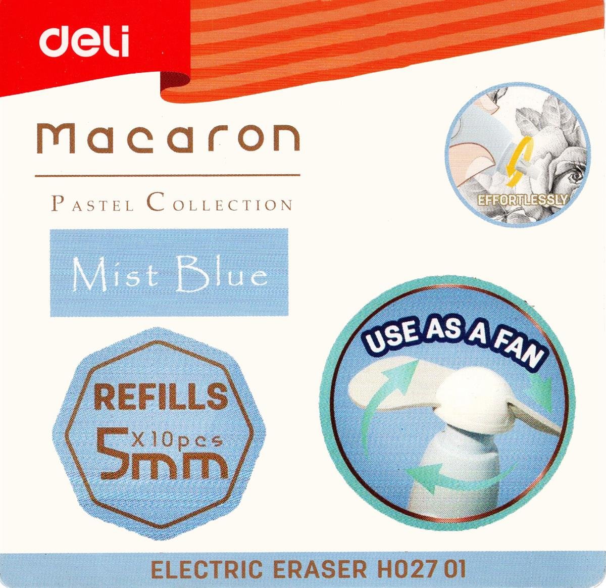 Deli EH02701 Macaron Electric Eraser - Sketching & Pencil Corrections - Image 6