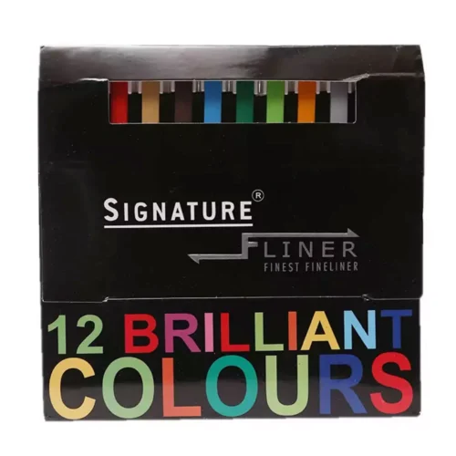 Signature - 12 Brilliant Color Fineliner Pointer Set - Detailed Drawing & Notes