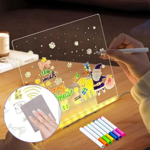 7-Colour LED Acrylic Drawing Board – Reusable Art Pad