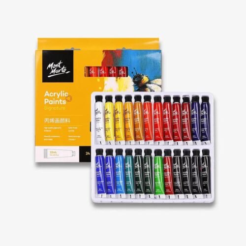 Mont Marte Acrylic Colour Paint Signature - Set 12ml Pack of 24 - Art & Painting Projects
