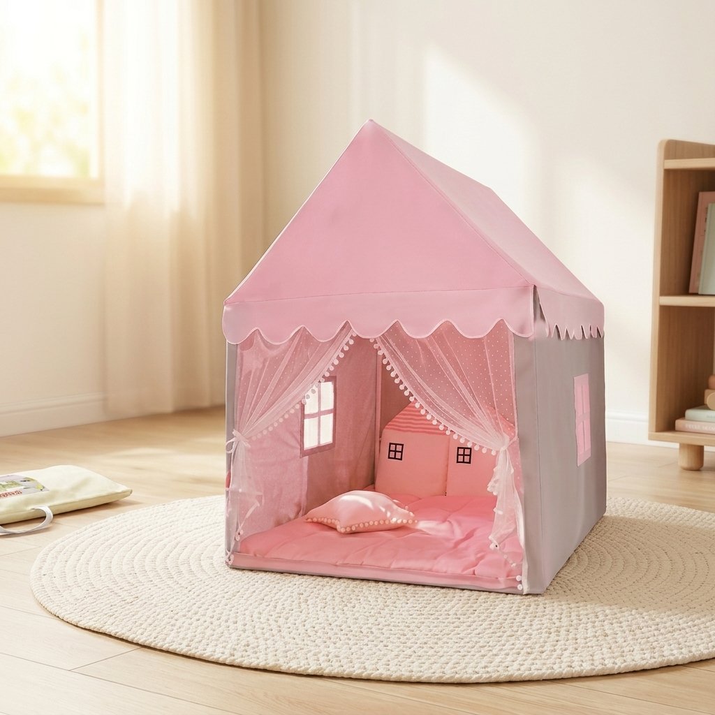 Pink Girls Play Tents Outdoor Garden Folding Toy Tent - J1439